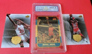 MICHAEL JORDAN  96-97 FLEER ROOKIE GOLD REFRACTOR GEM MINT 10 CARD + LEGACY GOLD - Picture 1 of 8