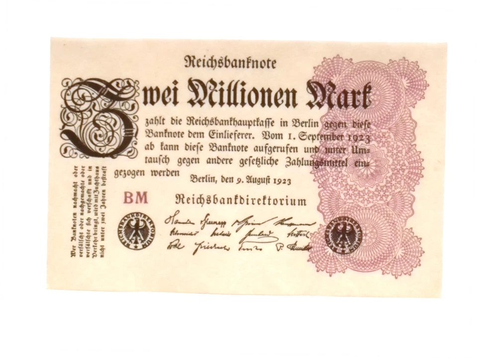 1923 Germany Weimar Republic 2.000.000 Mark Banknote UNCIRCULATED - Image 1 of 1