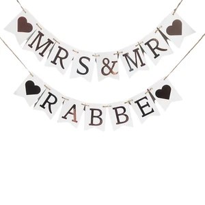 Deko Hochzeit Girlande Wimpelkette Dekoration personalisiert Hochzeitsgirlande - Bild 1 von 11
