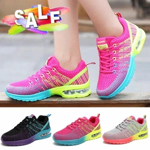 Mujer Moda Zapatos para Correr Antideslizantes Transpirables Informales Tenis Tenis Tenis Gimnasio Reino Unido - Imagen 1 de 16