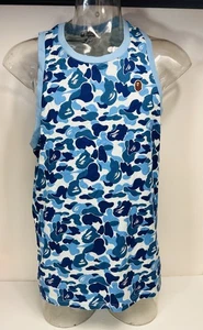 Authentic a bathing ape bape camo logo tank top blue Size XL tanktop - Picture 1 of 8