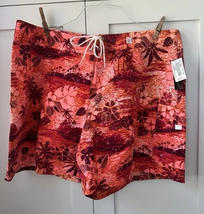 Kechika Womens Size 18 Full Cut Board Shorts Swim Bottom Drawstring Orange New - Picture 1 of 4