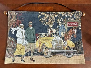 Coca Cola Wandteppich hängend Vintage Szene Autos Wandbild - Bild 1 von 10