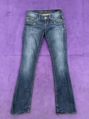 Guess Premium Daredevil Boot Cut Jeans Womens Size 24 Blue Medium Wash Low Rise - Image 1 of 4