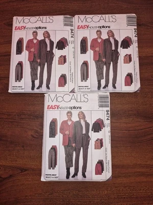 VTG OOP McCall's 9474 EASY Unlined Jacket, Vest, Pants & Skirt SZ: 10-24 UC FF - Image 1 of 4
