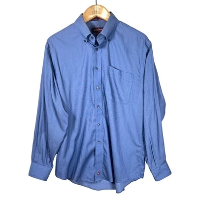 Nordstrom Mens Dress Shirt 15.5-33 LS Smartcare Button Down Blue Wrinkle Free - Image 1 of 4