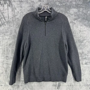 Lululemon Sweatshirt Mens M Textured Double-Knit Half Zip Pullover Gray LM3DOGS - Picture 1 of 16