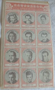 1947 HOLLYWOOD BRIEFMARKENBOGEN - James Stewart, Alan Ladd usw... - Bild 1 von 2