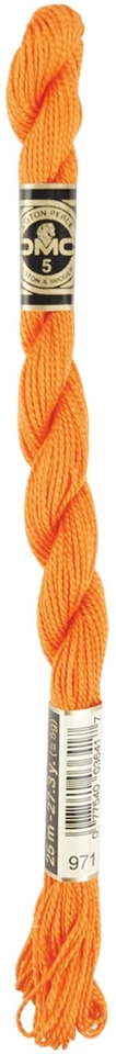 DMC 115 5-971  Pearl Cotton Skein Size 5 27.3yd-Pumpkin - Image 1 of 1
