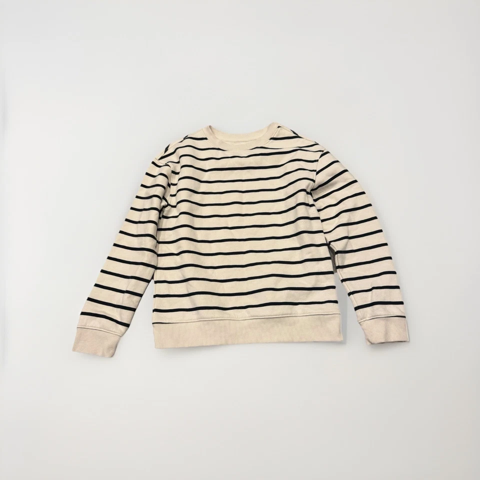 Suéter Cat & Jack Niñas Negro y Crema Rayas Nuevo Sin Etiquetas Talla M 8 Calce Relajado Foto 1 de 4