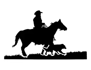 Cowboy Riding Horse w/ Dog Stencil 11" x 8.5" Custom Stencil FAST FREE SHIPPING - Picture 1 of 1