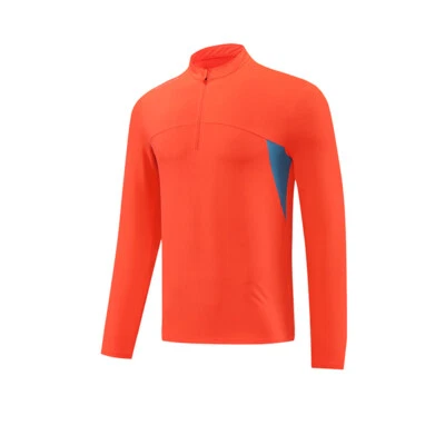 Men Half-zip T-shirt Long Sleeve Sports Fitness Tops Straitjacket Breathable - Image 1 of 4