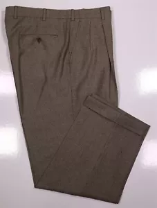 Brooks Brothers Brown/Black Houndstooth Wool Flannel VBC Dress Pants 36x29 - Picture 1 of 11