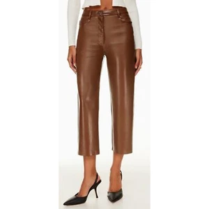 Pantalones cortos de cuero vegano talla 4 Aritzia Wilfred The Melina nuevos sin etiquetas - Imagen 1 de 4