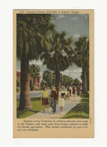 Vintage Unused Linen Postcard University of Arizona Students Tucson AZ - Picture 1 of 2
