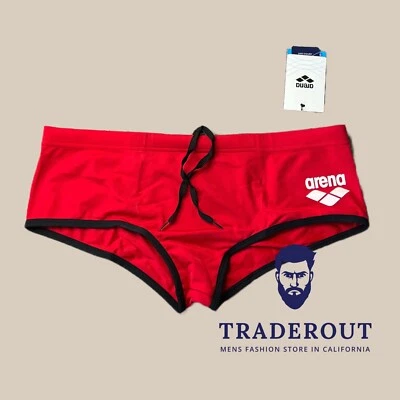 Arena men red low waist Swim short trunk swimwear swimsuit size 40 - Image 1 of 4