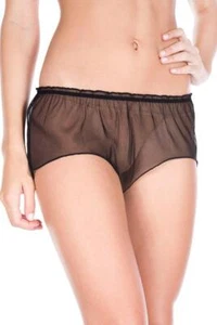 sexy MUSIC LEGS sheer MESH ruffle CROCHLESS flowy LOOSE bow BACK shorts PANTIES - Picture 1 of 3