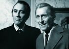 Christopher Lee and Peter Cushing Horror Film Legends BW POSTER