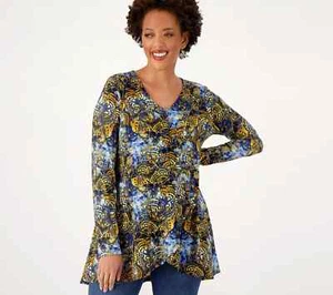 Attitudes by Renee Regular Como Jersey Cascade Front Tunika A573587 - Bild 1 von 6