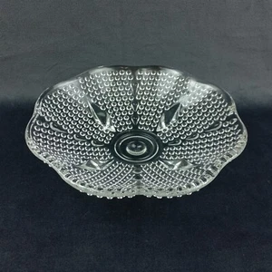 Vintage Hazel Atlas Teardrop Hobnail Trinket Dish Clear Glass Footed Bowl 6" #2 - Picture 1 of 7