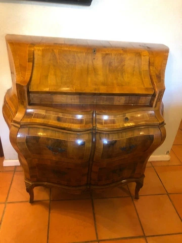 Rare Antique Bombe Secretary Cover