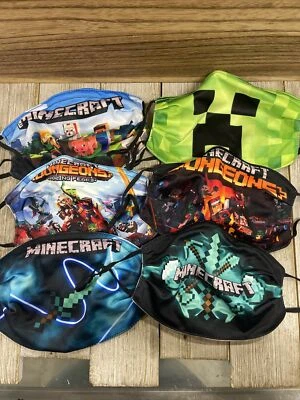 MINECRAFT 6 Face Masks Washable-Pocket For Filter-Adjustable - Image 1 of 4