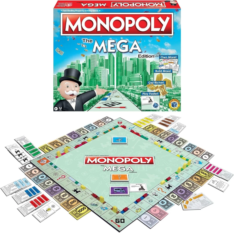 Monopoly MEGA Edition Board Game - Family Fun Game Night Kids & Adults - Image 1 of 4