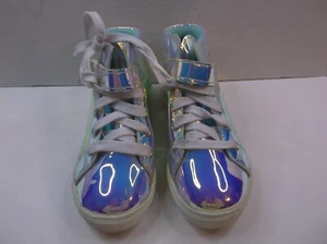 Jojo Siwa nickelodeon Shoes Rainbow High Top girls youth Size 11 /Silver NEW - Picture 1 of 5