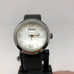 FENDI 8010G Quartz Men's Watch White Stainless Bubble Crystal RUNS OLD STOCK - Picture 1 of 15