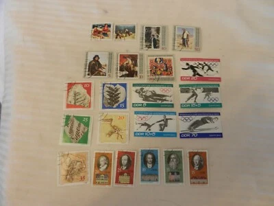 Lot of 22 East Germany Stamps 1968-1969, 1971, 1973 Art, Fossils, Sports, More - Image 1 of 4