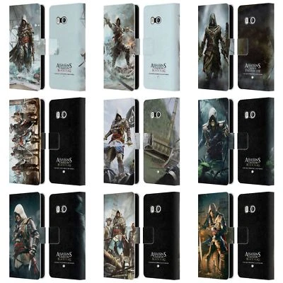 ASSASSIN'S CREED BANDERA NEGRA ARTE LLAVE CUERO LIBRO CARTERA ESTUCHE PARA TELÉFONOS HTC 1 Foto 1 de 4