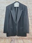 Pierre Cardin Men's Tuxedo Smoker Suit Jacket 46L Black made in USA Wedding Prom