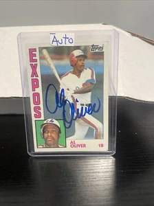 AL OLIVER 1984 TOPPS AUTO IP SIGNED MONTREAL EXPOS TEXAS RANGERS PIRATES RARE - Picture 1 of 2