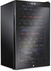 Ivation 33 Bottle Dual Zone Wine Cooler Refrigerator W/Lock | Large Freestanding