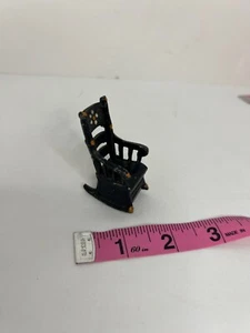 Vintage Cast Iron Metal Rocking Chair Pepper Shakers Painted - Picture 1 of 4