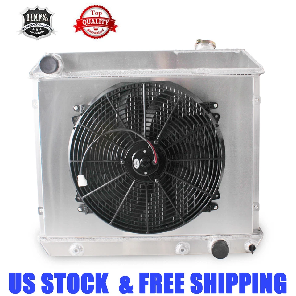 3Row Radiator+Fan For 1962 1963 1964 Pontiac Grand Prix /  1965 1966 Chevrolet  - Image 1 of 4