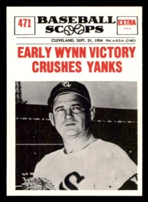 1961 Nu-Card Scoops Baseball #471 Early Wynn Victory Crushes Yanks NM/MT - Image 1 of 2