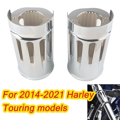 For Harley Road King Electra Street Glide Fork Boot Slider Cover Cow Bell Chrome - Image 1 of 4