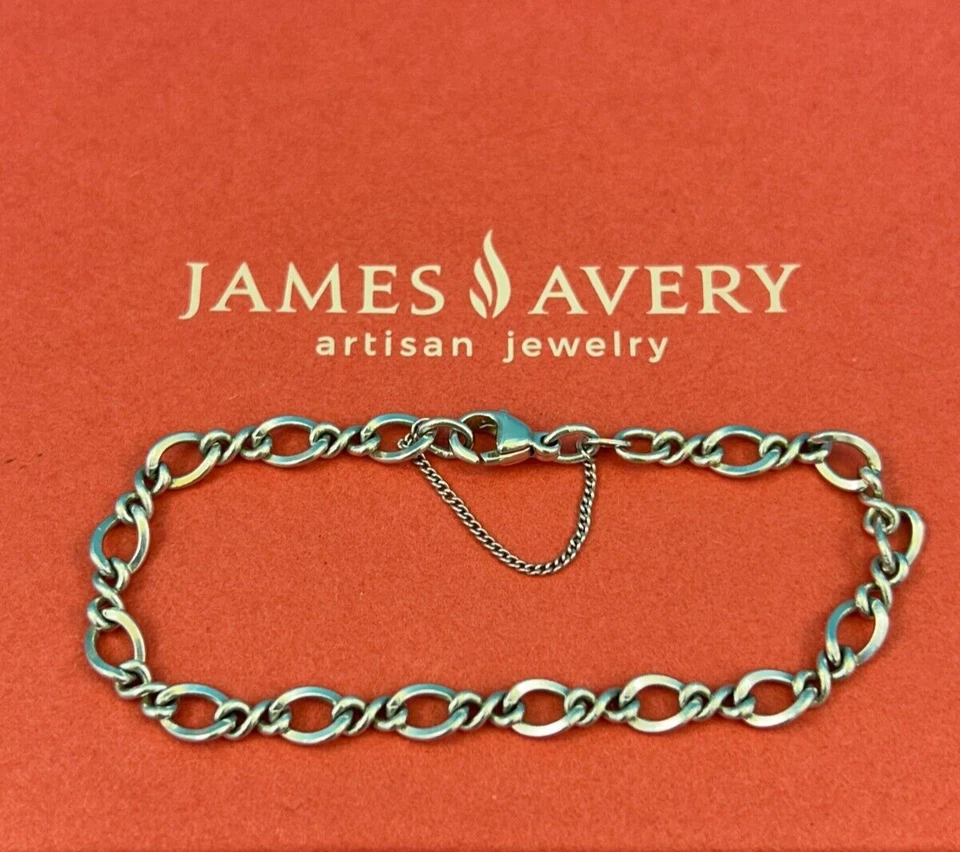 Brazalete James Avery Retirado Plata de Ley 925 Mediano Eslabón Torcido Dije 7.25" Foto 1 de 4