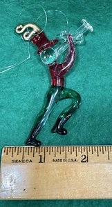Glass Christmas Marching Band Trumpeter Ornament Vintage - Picture 1 of 1