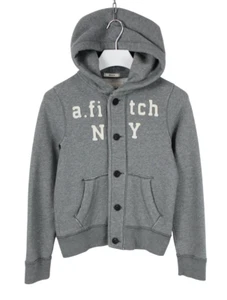 AMBERCROMBIE & FITCH Muscle Hoodie Boy's LARGE Button Up Cardigan Logo Pockets - Bild 1 von 12