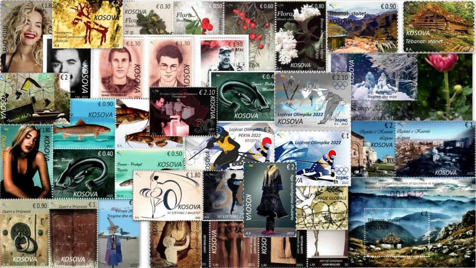 Kosovo Stamps 2022. Complete year all issues. Set and Souvenir sheet. MNH - Image 1 of 1