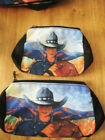 SOUTHWEST D. Burns Digitally Print Blue Hat Cowgirl cosmetic, multi-use bags - 2