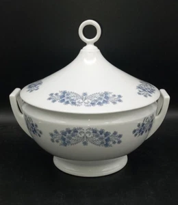 Richard Ginori Suppentasse mit Deckel Empire Serie Blumensträuße blau I976 - Bild 1 von 10