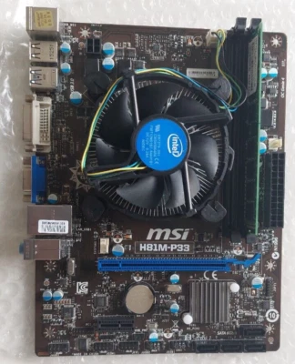 MSI - H81M-P33 - 1x DDR3 -pcie - Mainboard - New - Image 1 of 4