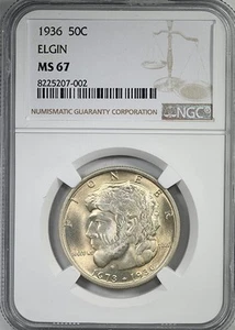 1936 Elgin Classic Commemorative Half Dollar 50C NGC MS67 - Picture 1 of 5