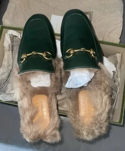 Gucci Shoes Princetown Slipper Loafers Tiger Black Leather Mens US 9 UK 8.5 42.5 - Picture 1 of 5