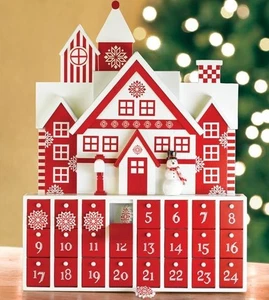 Heirloom Quality Wooden Advent Calendar Christmas Decor w/24 Snowflake Surprises - Picture 1 of 2