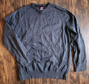 Camisa Suéter Quiksilver Para Hombre Surf Patín Cuello en V Manga Larga, Gris, M - Imagen 1 de 5