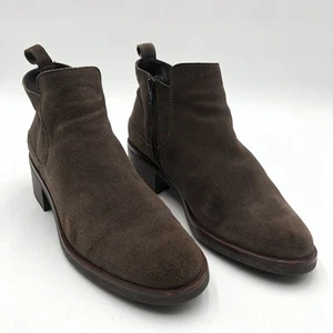 Clarks Botas Mujer Talla 9.5 Marrón Gamuza Tobillo Bloque Tacón Cremallera Hechas en Portugal - Imagen 1 de 11